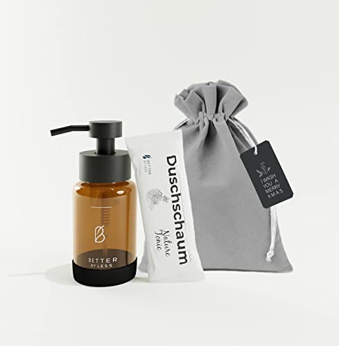 Charm | Gift Set for Men by Better by Less | Showerfoam with Glass Dispenser | Sustainable Refill Starter Set | Vegan Natural Product | Natural Cleansing Gift Cover