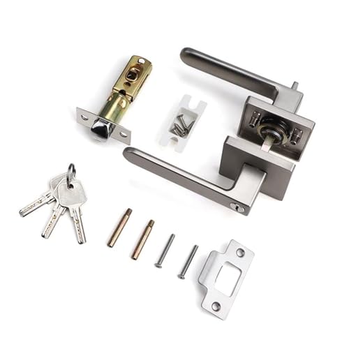 Three-pole Handle Lock With Red And Green Indicator Key Door(Gold-with key)