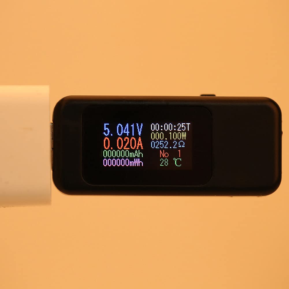 Jadeshay Tester USB,DC 4.5-36V 5A Voltmetro Amperometro Rilevatore Di Caricabatterie USB Digitale Misuratore Di Potenza Con Display A Colori LCD - Foto 10