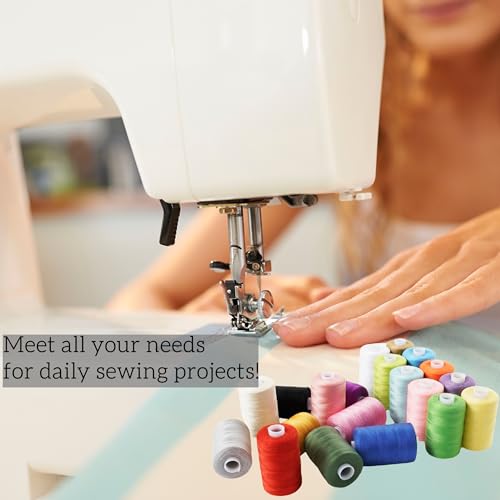 Lrdcreee LRD-N-T20CS Sewing Thread Kit 20 Colors Polyester Sewing Thread Set 1000 Yards Per Spool Black & White For Sewing Machine, Hand Stitching And Quilting Use thumb #3