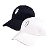 Pack of 2, Plaid Baseball Cap,Embroidery Hip Hop Dad Snapback Hat, Black and White "Finger"
