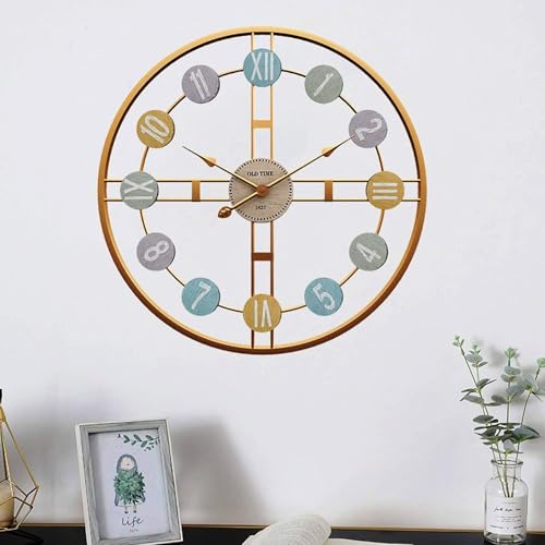 Image of Arabs Modern Metal Wall Clock for Living Room Bedroom Office Kitchen Stylish Designer Big Size Gold 50 CM