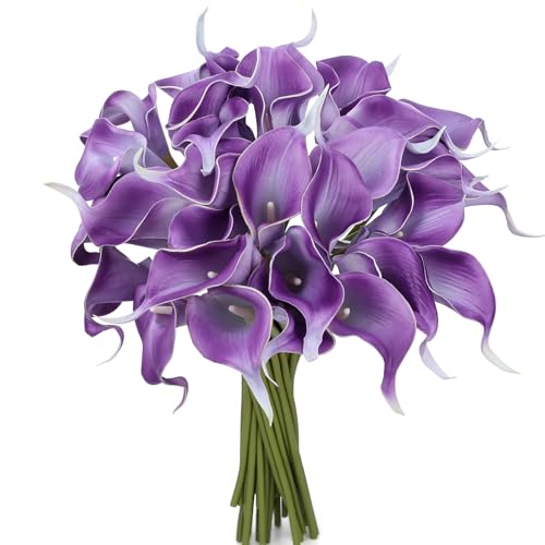 Sahoottie Purple Calla Lily Flowers 24 Pcs