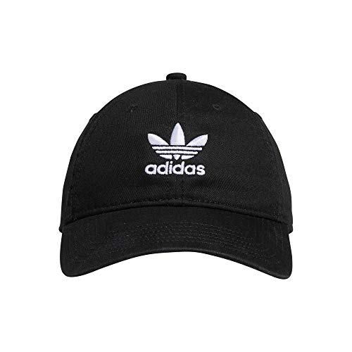 Adidas Originals Kids-Boy's/Girl's Washed Cotton Relaxed Fit Strapback Cap, Black/White, One Size #TOP6
