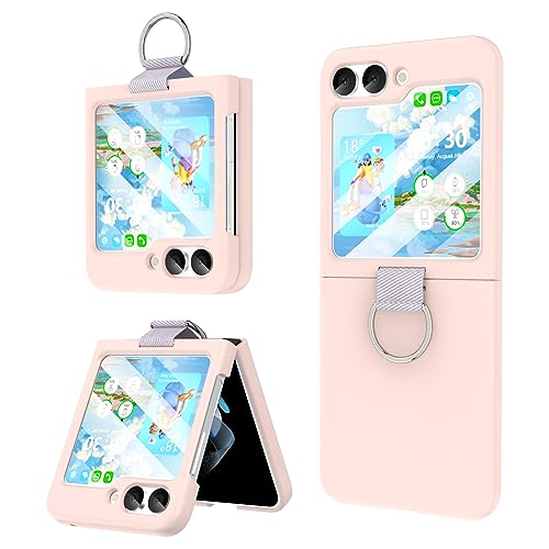 DAKORIE for Samsung Galaxy Z Flip 6 Case with Ring Shockproof Protective Cover Flip Z 6 Phone Case for Galaxy Z Flip 6 5G 2024 - Pink