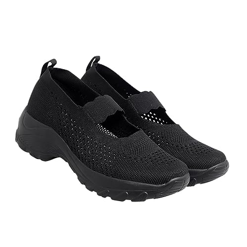 Chaussures de sport pour femmes à semelle épaisse en maille