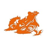 Stickers muraux en vinyle Garage de vitesse pour motos de course extrême 32x49.8cm Culture du tatouage Orange
