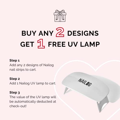 Nailog Semi Cured Gel Nail Strips 34 Pcs | Long Lasting Nail Polish Sticker Wraps With Glossy Gel Finish | Constellation #TOP7