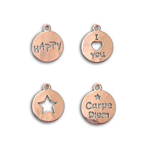 D.I.Y with Toga mbj010 Set de 4 medallas Metal Oro 1,6 x 1,6 x 0,2 cm