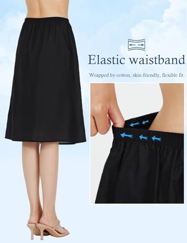 Image of BEAUTELICATE Womens Half Slip 100% Cotton Vintage Underskirt in 3 Lengths