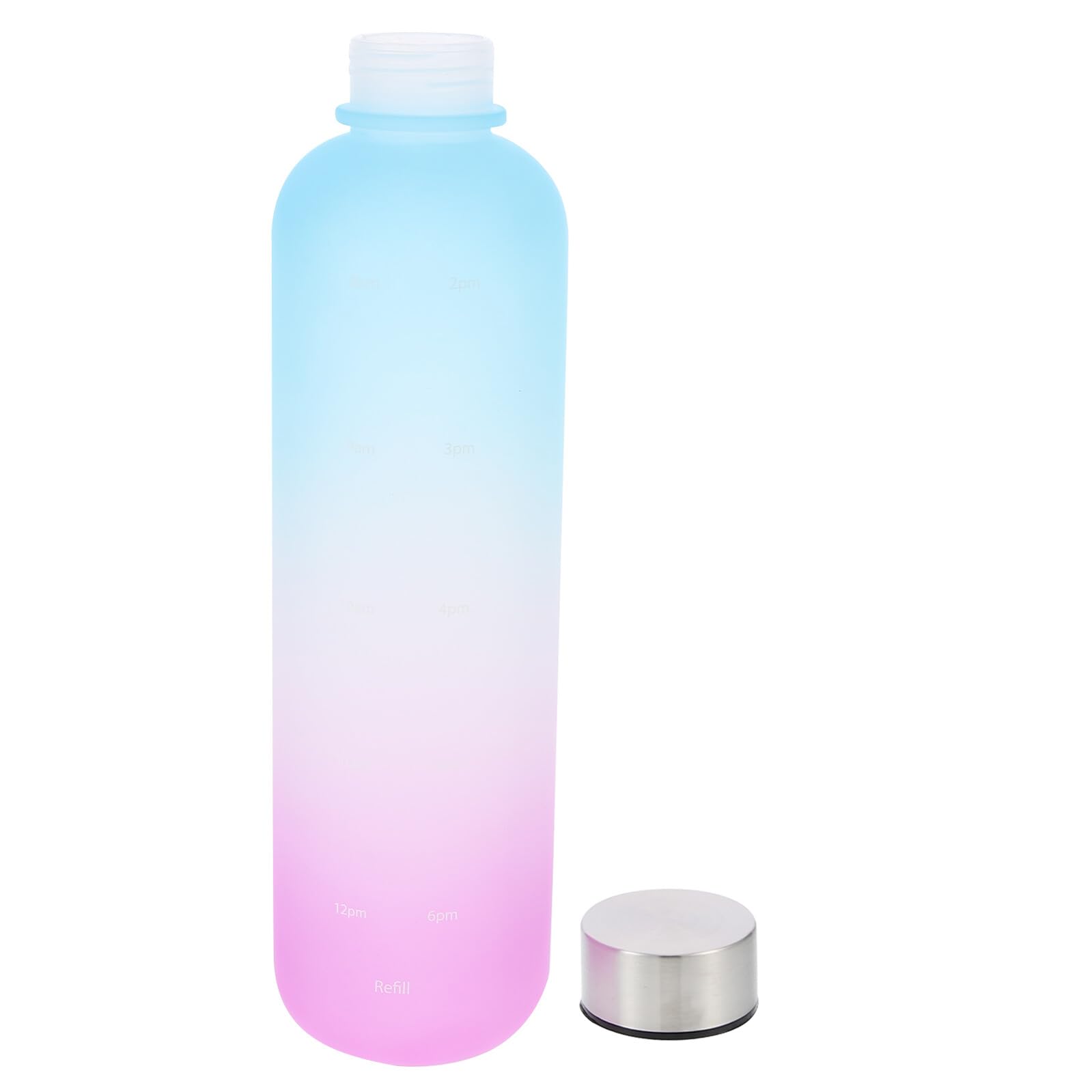 Large Capacity Gradient Purple-blue Sports Water Bottle for Outdoor Hiking Camping Fitness Portable Plastic Drink Container with Smooth