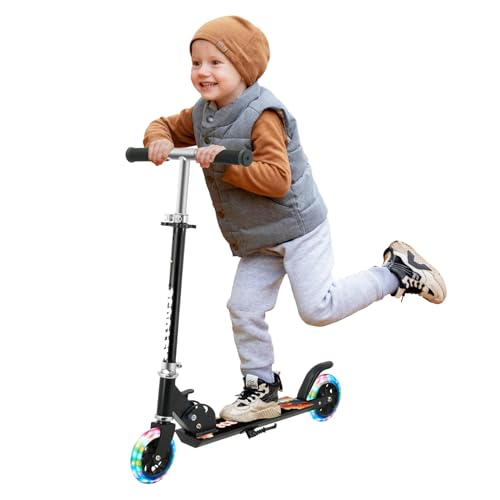 ThleeWay Scooter für Kinder 3-5 Jahre, 2 LED Flash Räder Klappbar Kinderroller mit 3-Stufen verstellbarem Lenker, Ständer,Leichter Sport Scooter für Mädchen und Jungen