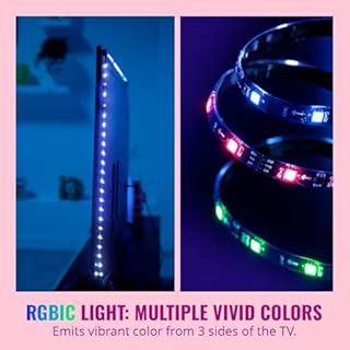 WiZ HDMI Sync Box with TV Backlight – Syncs Light to Your Movies, Games and Music - HDMI 2.0 – Supports 4K at 60Hz - RGBIC LED Strip for 75-85 Inch TVs - App/Voice Control, Works with Google and Alexa