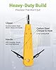 LEENUE Strumento di punzonatura Ethernet, punchdown Krone, per presa RJ45, Cat5/Cat6/Ca6A, cavo telefonico di rete RJ11, strumenti professionali per l'inserimento di terminali con gancio spelafili e