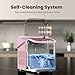 DUMOS Countertop Ice Maker with Handle, 26lbs/24H Portable Ice Machine, 9 Bullet Ice Cubes Ready in 6 Mins, Self-Cleaning, Quiet Compact Ice Maker for Home, Kitchen, RV, Camping, Pink