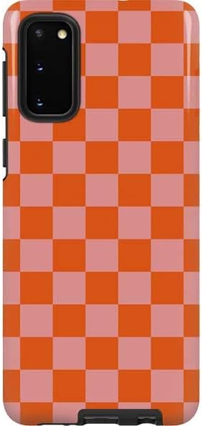 Skinit Pro Phone Case Compatible with Galaxy S20 - Yellow and White Checkerboard Design
