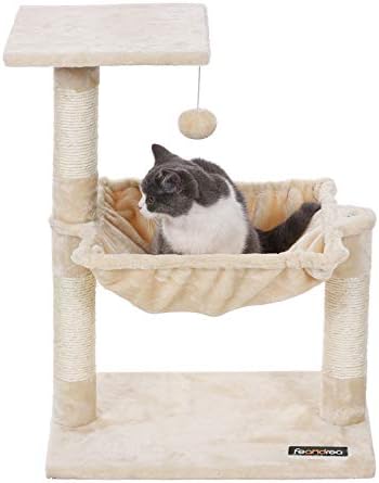 FEANDREA Cats Climb Tree Steady Cat Tree with Plush and Soft Hammock PCT82M