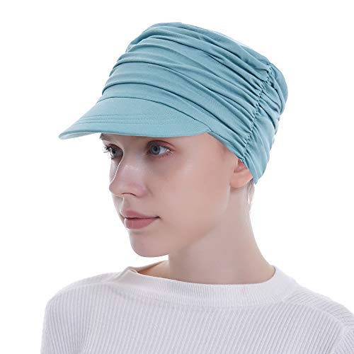 Bamboo Fashion Hat For Woman Daily Use With Brim Visor, Hats For Cancer Chemo Patients (Turquoise Aqua) #TOP7