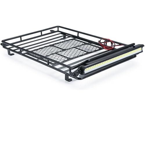Luces vehículo RC con portaequipajes de metal para rutas nocturnas en Axial SCX10 90046