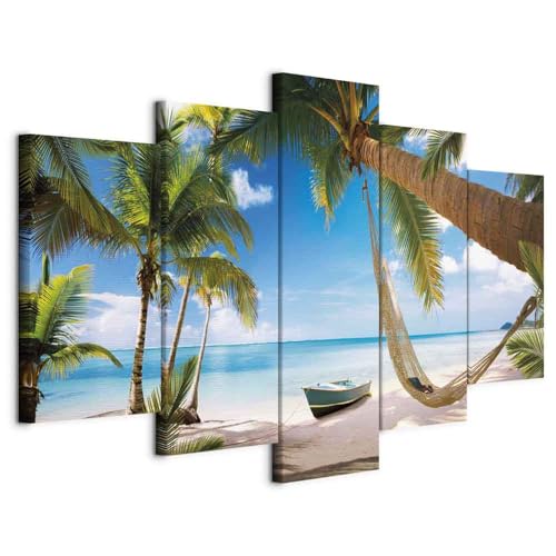 Quadro su tela Strutturata, Misura: di circa 200x100 cm - 5 pezzi (40x60 40x80 40x100 40x80 40x60) cm (LxA). Perfetto per abbellire la tua casa con stile e personalità. Un'aggiunta funzionale e decorativa per ogni ambiente domestico