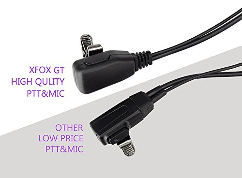 Xfox Universal 3.5Mm Jack Ptt Acoustic Hollow Air Tube Anti-Radiation Earphone Single Channel Earpiece With Ptt Answer Switch Compatible With Iphone Samsung Lg Moto Zte Blackberry Mobile Phones #TOP5