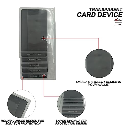 Set of 2 Plastic Wallet Insert for Credit Card, Men Wallets Trifold Vinyl Credit Card Sleeves Holder (Checkbook 6 Page)3