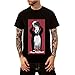 Produktbild RUIXIAO Baumwoll T-Shirt Herren Kurzarm Casual Loose Herren Halbarm Top Simple Dome Panda Eiskübel Challenge Print Large Size Shirt,Black,XS
