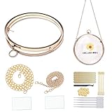 Resin Clutch Mold Metal Frame Accessories, Round Resin Clutch Purse Mold Metal Frame, Cast Metal Bag Frame with Metal Alloy, won't Rust and Fade, Gold Resin Purse Frame with Tools