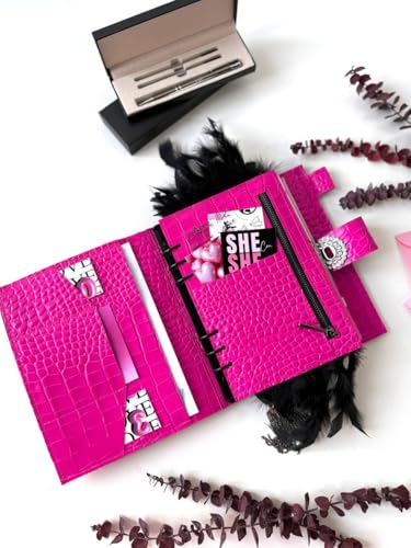 Couverture de carnet en cuir rose A5 pour ne plus perdre vos idées
