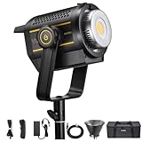Godox VL150II LED Video Light, 165W 76000 Lux LED Continuous Light, Professional Daylight LEDlight 5600k CRI 96+, DC or V-Port Lithium Battery Power Supplied, 8 FX Effects APP Control Bowens Mount