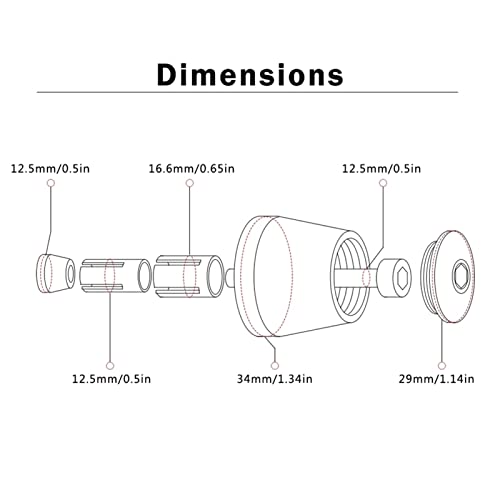 LECTY Manopole per Manubrio Moto da 7/8 22mm CNC