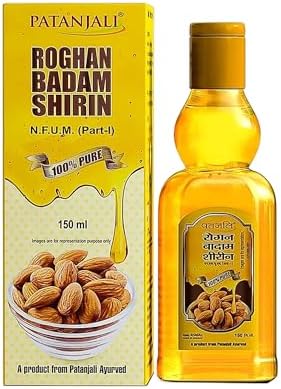 Patanjali Rogan Badam Oil 150ml, Pure Almond Oil for Hair & Skin Care