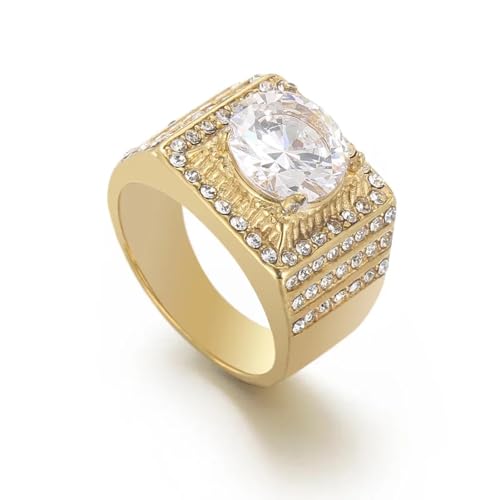 Bague couleur or pour femme et homme avec zircon cubique style rétro