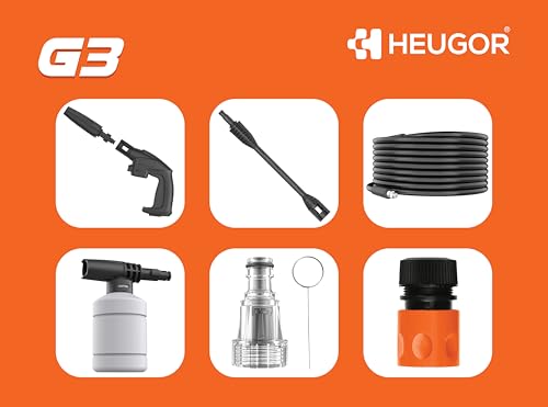 Image of G3 High Pressure Washer, 900W Induction Motor | 2030 PSI, 6.3 LPM Flow, Self Suction, Auto Stop, Compact Portable Design