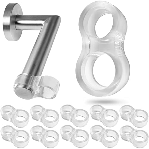 Butées de poignée de portes et fenêtres, 10 Pièces, Transparent, Anneaux avec Ø 15 et 18 mm, Fabriquées en silicone flexible et étirable, Protection pour mur des poignées de fenêtre, door bumper pads