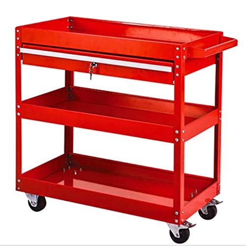 Carro de herramientas multifuncional de 3 niveles, vehículo utilitario portátil, capacidad de carga de 100 kg, taller, almacenamiento de rollos resistente para herramientas y equipos