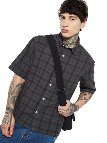 Image of Max URB N Men Half Sleeves Checked Slim Fit Cotton Shirt