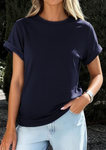 Image of PRETTYGARDEN Womens Summer Tops Short Sleeve Shirts