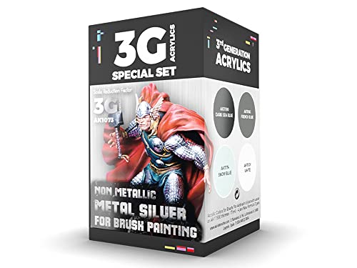 Ak Acrylics 3Gen Wargame Set Ak1073 Non Metallic Metal Silver (Wb) (4X17Ml)