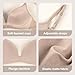 Eleplus 3 Pieces Lightly Lined Wireless Bras for Women Comfy Plunge T Shirt Bra Pack Mixcolor1,36C