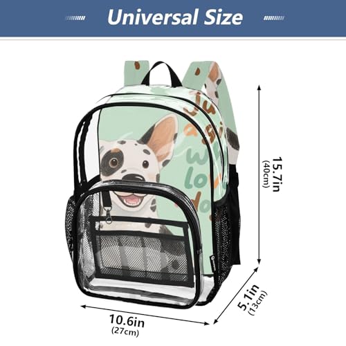 Just A Girl Who Loves Dogs Clear School Backpacks Clear Book Bag For Boys Seethrough PVC Bag4