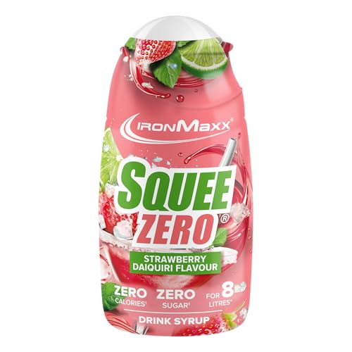 IronMaxx SqueeZero - Strawberry Daiquiri 65 ml | Zuckerfreier Sirup ohne Kalorien | Für 8 Liter Erfrischungsgetränk | Perfekt für unterwegs – Ansicht 1