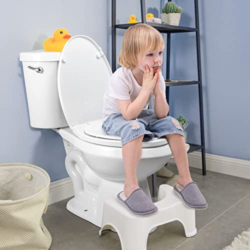 Elongated Toilet Seat With Slow Close Seat, Easy Clean, Suitable Standard Elongated Or Oval Toilet With Thickened Plastic Lid, Plastic, White #TOP1