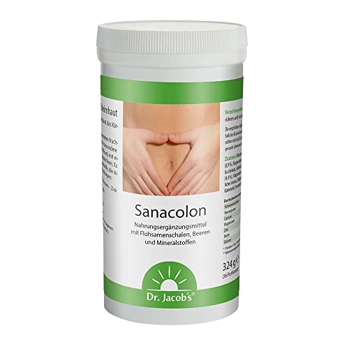 Preisvergleich Produktbild Dr. Jacob's Sanacolon 324 g Dose I für Verdauung(1) und Schleimhäute(2) I mit Flohsamenschalen-Ballaststoffen, Magnesiumsulfat, Calciumlaktat, Zink und Biotin I vegan