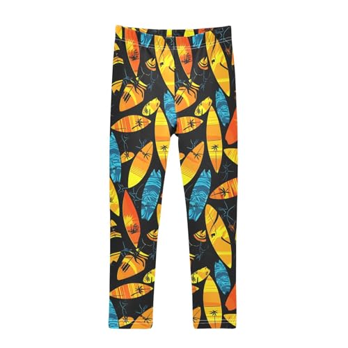 ALAZA Girls' Leggings Children's Yoga Pants Skinny Printed Dance Surfboard Comfortable 4T