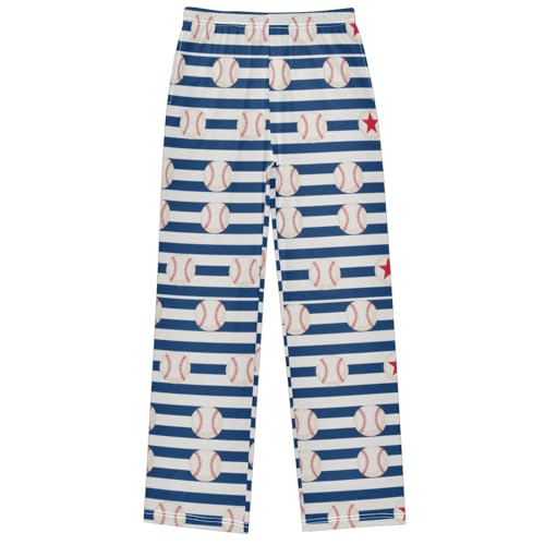 Boy's Pants Navy Blue Baseball Jogger Pants Elastic Waist Long Bottoms Trousers with Pockets 6-14 Years