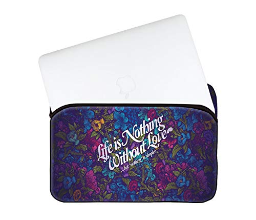 Image of TheSkinMantra Life is Nothing Without Love Laptop Sleeve /Slip case /MacBook Sleeve for 13-13.3 inch Laptops, Multi-Coloured, (13207MAC)