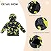 ESTAMICO Boys' Fashion Fleece Jackets Kids Winter Hooded Coat Windproof Rain Resistant Windbreaker, Chartreuse/Black 11-12 Years