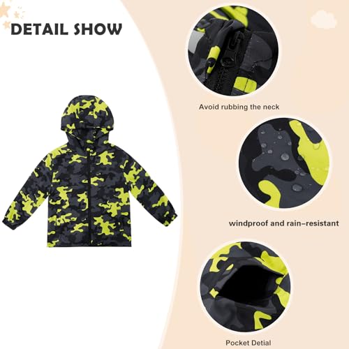 Image of ESTAMICO Boys' Fashion Fleece Jackets Kids Winter Hooded Coat Windproof Rain Resistant Windbreaker