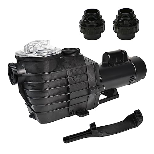 2.5HP Inground Pool Pump,115-230V Dual Voltge Hard Wired Swimming Pool Pump,9000GPH High Flow Rate Powerful Self-Priming Pool Pump with Strainer Basket for Seawater Pools (2.5HP with NPT connectors)